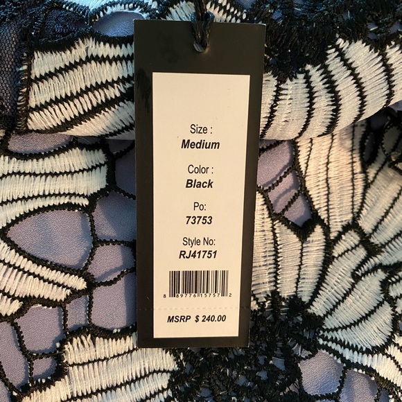 Romeo & Juliet Couture black lace dress/blue, Med. - Picture 4 of 7